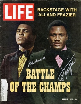 Muhammad Ali & Joe Frazier Dual-Signed Life Magazine Cover – 3/5/71